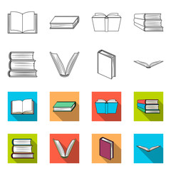 Isolated object of library and textbook logo. Set of library and school stock symbol for web.