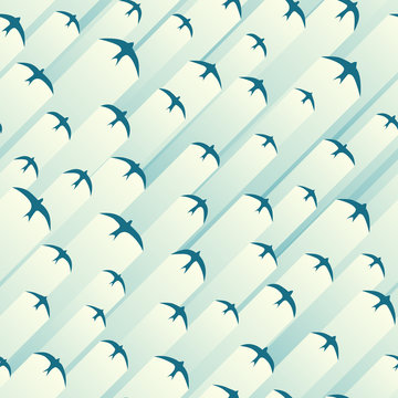 Seamless abstract background with martlets (swallow).