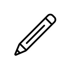 Pencil icon. Flat vector illustration in black on white background. EPS 10