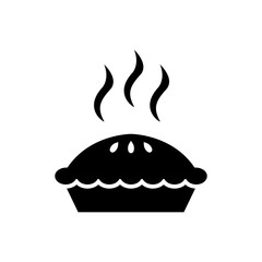Pie icon. Flat vector illustration in black on white background. EPS 10