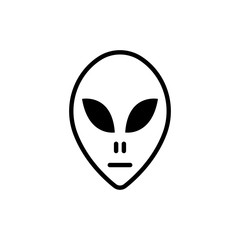 Alien Head Vector Icon. Flat vector illustration in black on white background. EPS 10