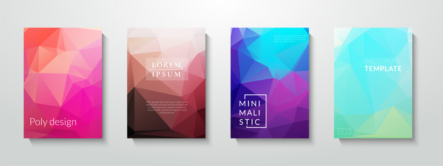 Colorful polygonal abstract background. Low poly gradient design. Eps10 brochure template
