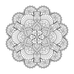 Element Mandala for Page of Coloring Book.