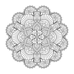 Element Mandala for Page of Coloring Book.
