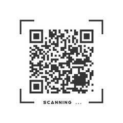 Fototapeta premium Vector QR code sample for smartphone scanning isolated on white background.
