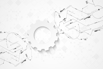 Abstract futuristic technology background with small electronic digital elements. Vector illustration.