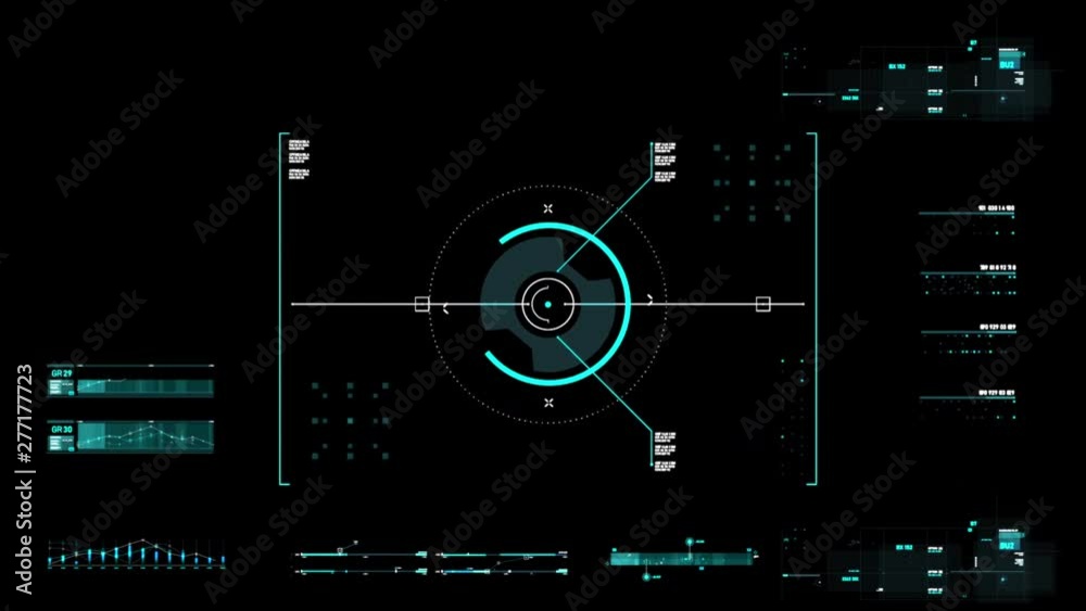 Poster circle hud head up display interface target pointer element for futuristic cyber technology concept 
