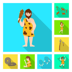Isolated object of evolution and neolithic icon. Set of evolution and primeval vector icon for stock.