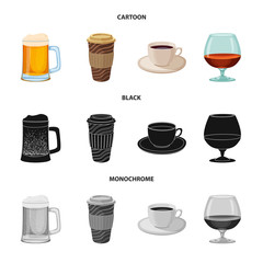 Vector design of drink and bar logo. Set of drink and party stock vector illustration.