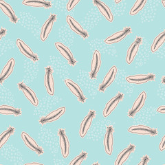Tiny Feathers Vector Seamless Pattern