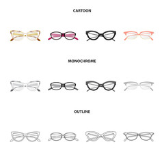 Vector design of glasses and frame logo. Collection of glasses and accessory vector icon for stock.