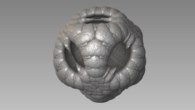 3D fractal transformation of the alien's head