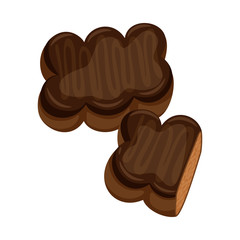 Vector illustration of gingerbread and gift sign. Set of gingerbread and katarzynki stock vector illustration.