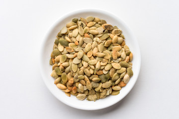 Roasted Salted Pepita Seeds in a Bowl