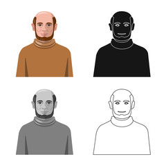 Vector design of hairstyle and profession sign. Collection of hairstyle and character stock vector illustration.