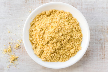 Ground Yellow Mustard in a Bowl