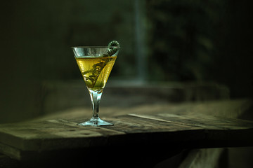 blue lagoon cocktail with lime