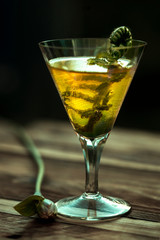 cocktail with lime and mint