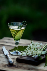cocktail with lime and mint