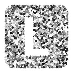 L letter color distributed circles dots illustration