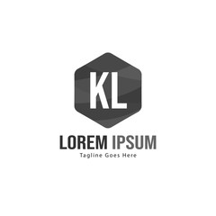 Initial KL logo template with modern frame. Minimalist KL letter logo vector illustration