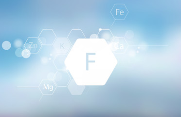 Fluorine. Abstract composition with the scientific designation