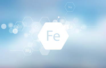 Iron. Abstract composition with the scientific designation