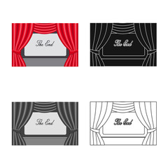 Vector illustration of television and filming sign. Collection of television and viewing vector icon for stock.