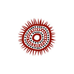 Aboriginal art dots painting icon logo design vector template