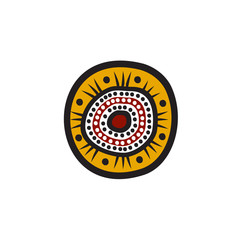 Aboriginal art dots painting icon logo design vector template