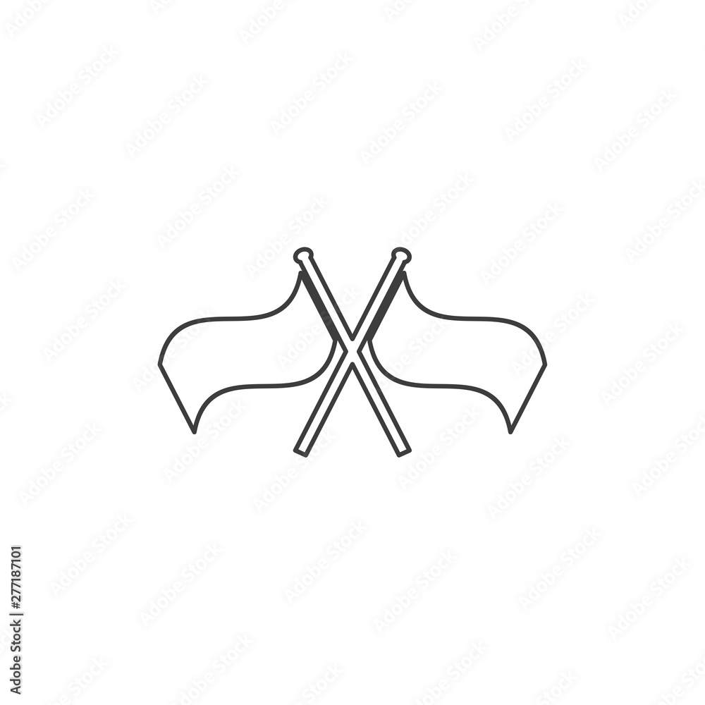 Poster Flag icon template black color editable. Flag symbol vector sign isolated on white background. Simple logo vector illustration for graphic and web design.