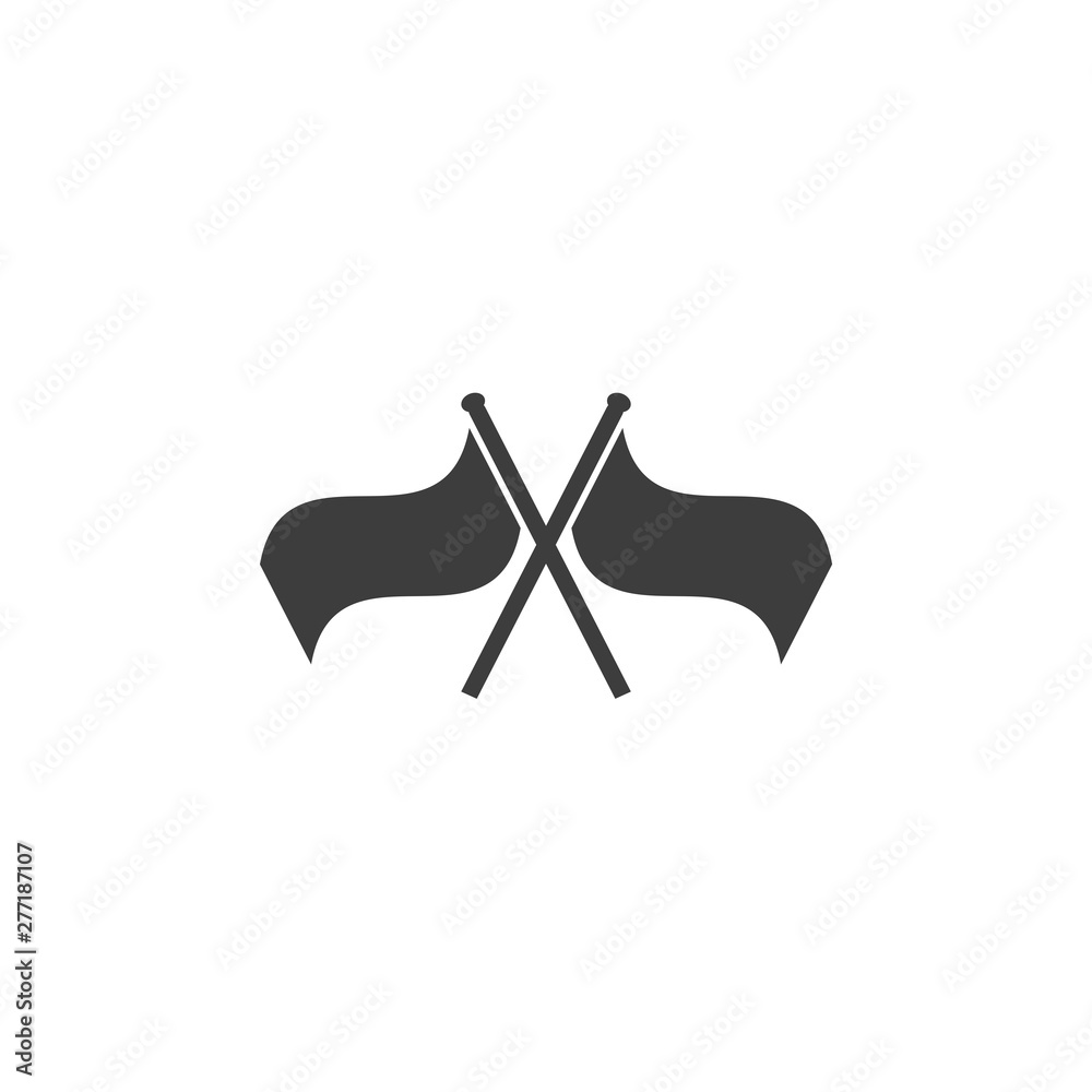 Aufkleber flag icon template black color editable. flag symbol vector sign isolated on white background. simpl