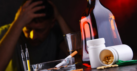 Addictive substances and the figure of a addicted man