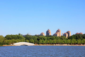 Fototapeta premium The scenery of South Lake in Tangshan, China