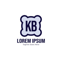 Initial KB logo template with modern frame. Minimalist KB letter logo vector illustration