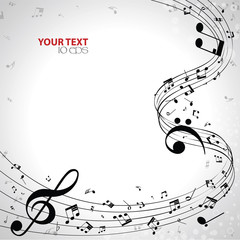 Music. Treble clef and notes for your designPrint
