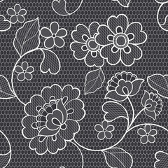 elegant white lace on a gray background
