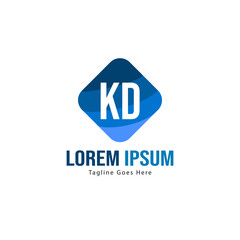 Fototapeta premium Initial KD logo template with modern frame. Minimalist KD letter logo vector illustration