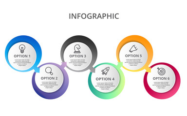 Vector Infographic label design with icons with options or steps. Infographics for business concept. Can be used for presentations banner, workflow layout, process diagram, flow chart and how it work