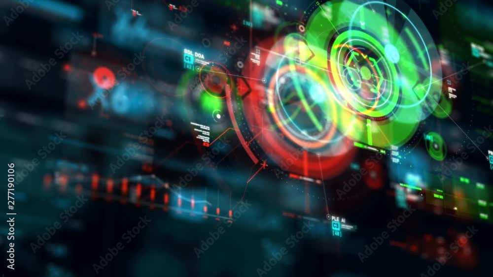Poster target pointer and futuristic user interface hud gui digital text number element for cyber technolog