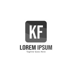 Fototapeta premium Initial KF logo template with modern frame. Minimalist KF letter logo vector illustration