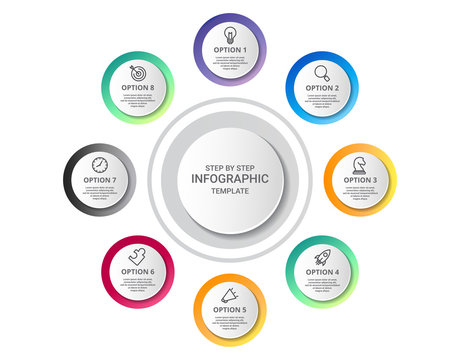 Vector Infographic label design with icons with options or steps. Infographics for business concept. Can be used for presentations banner, workflow layout, process diagram, flow chart and how it work