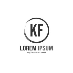 Obraz premium Initial KF logo template with modern frame. Minimalist KF letter logo vector illustration