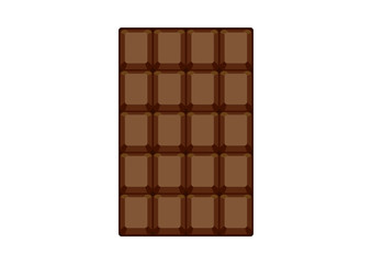 Whole milk chocolate bar icon vector. Chocolate bar square icon isolated on a white background