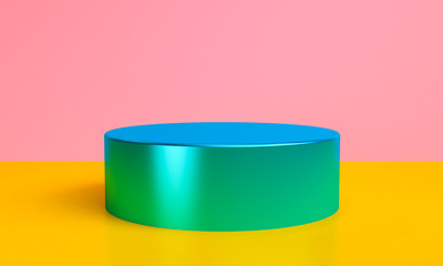 Geometric shape Minimalist abstract background, 3D render..