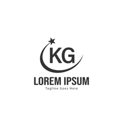 Initial KG logo template with modern frame. Minimalist KG letter logo vector illustration
