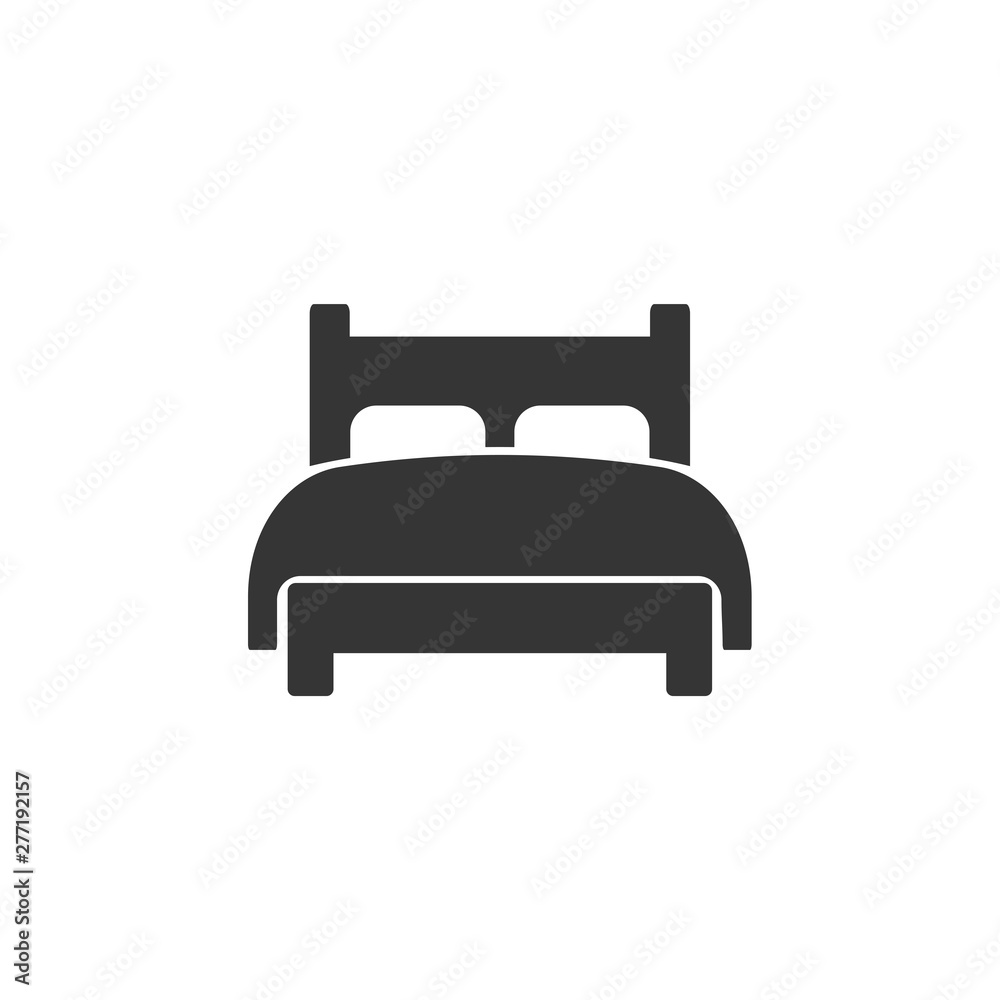 Poster bed icon template black color editable. double bed symbol vector sign isolated on white background. 