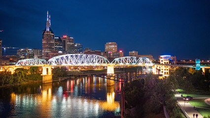 Nashville by night - amazing view over the skyline - street photography