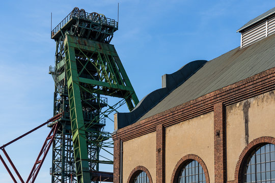 entire coal mine tower fürst leopold in ruhr area, dorsten, germany