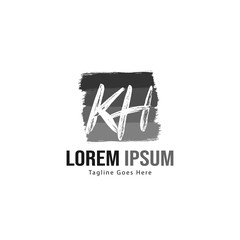 Initial KH logo template with modern frame. Minimalist KH letter logo vector illustration